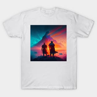 Valheim Vikings Nearing the Mountain T-Shirt